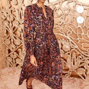 ULLA JOHNSON AURELIE DRESS IN ROSEFINCH
